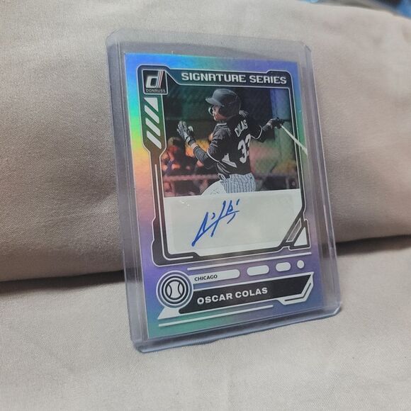 Oscar Colas 2023 Panini Donruss series autographed holographic prizm card - Picture 2 of 13